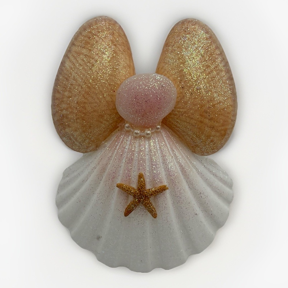 Handmade Seashell Angel Ornament Coastal Beach Decor 4"‎ Christmas Hanging